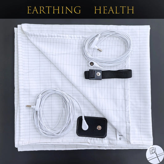 Earthing Bed Sheet with Conductive Silver Fiber Grounded Antistatic Health Protection Fabric Release Static White